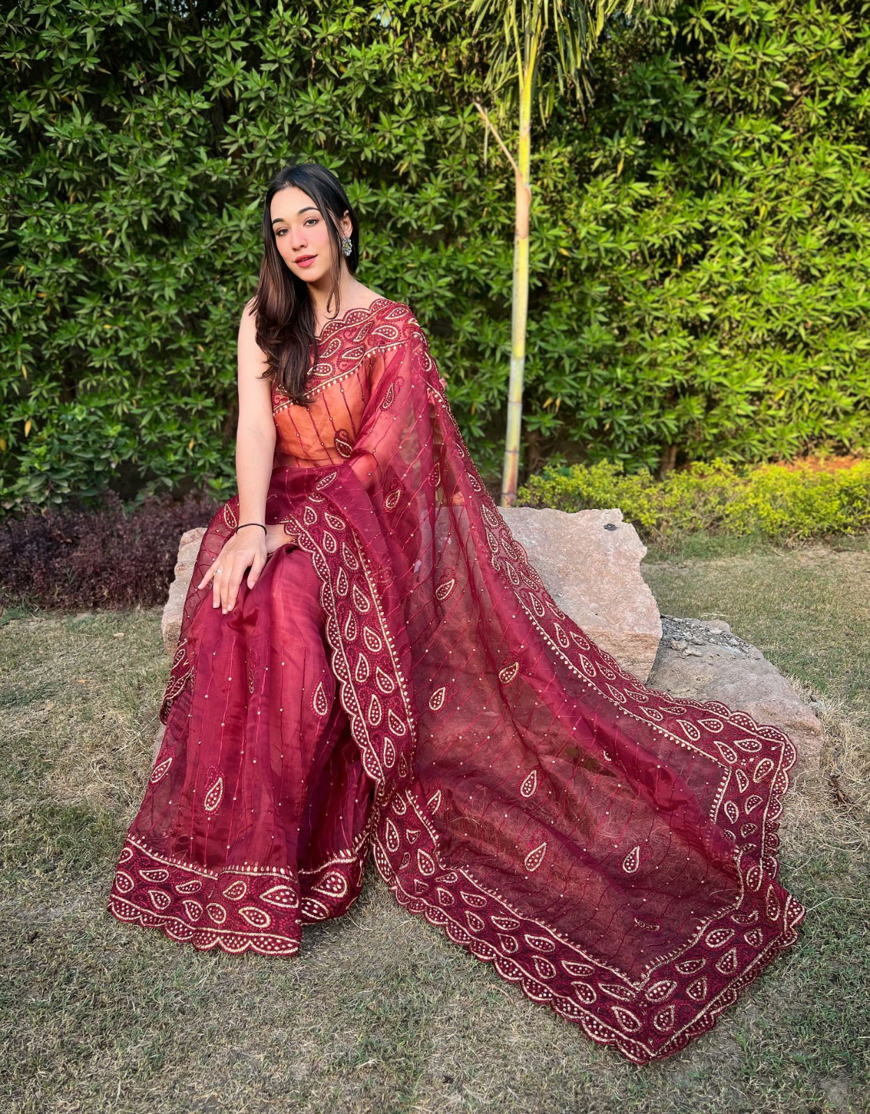 Anisha Embroidery Worked Party Wear Sarees Catalog
